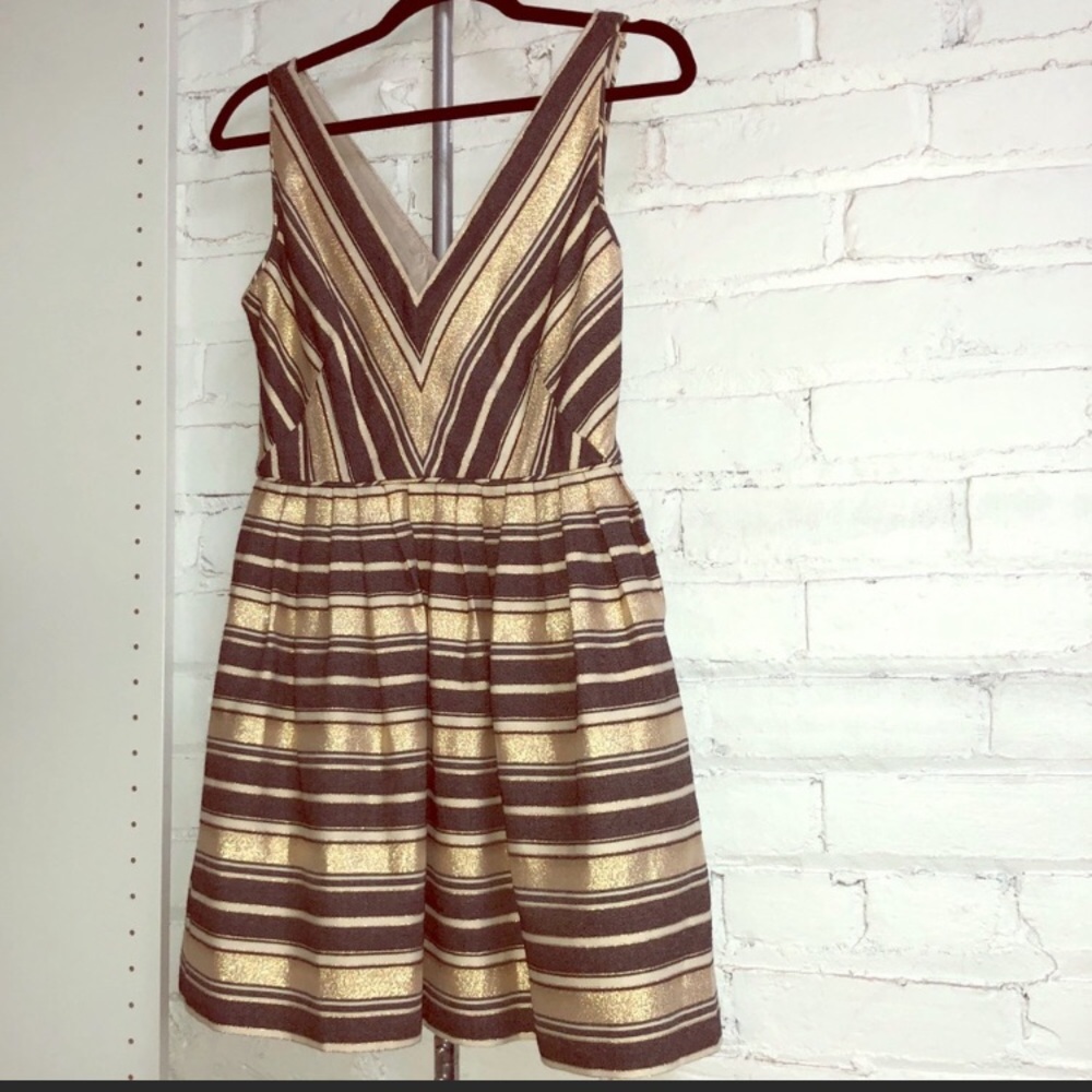 Black and gold striped Jcrew dress